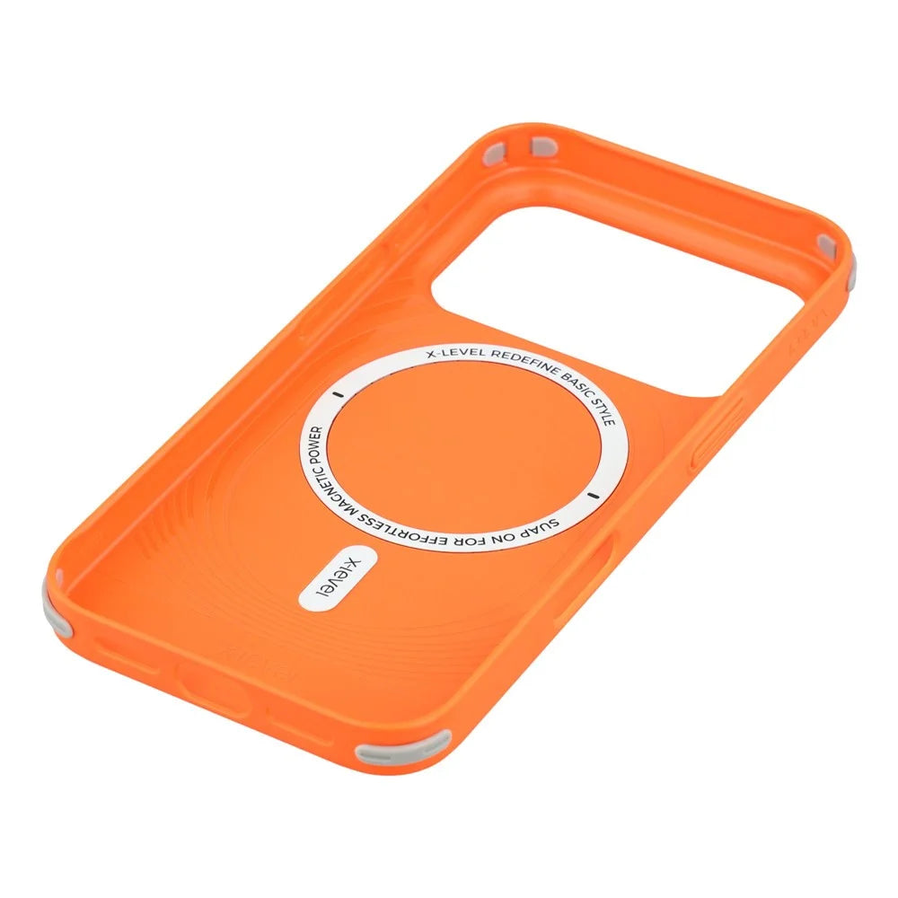 X-LEVEL For iPhone 17 Pro Case Compatible with MagSafe Hard PC Phone Back Cover - Orange - 6