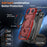 For iPhone Air Magnetic Case Ring Kickstand PC + TPU Hybrid Phone Cover - Red - 4