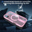For iPhone 17 Magnetic Case Kickstand Grid Texture TPU PC Phone Back Cover - Pink - 7