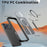 For iPhone 18 Pro / 17 Pro Magnetic Case Kickstand Grid Texture TPU PC Phone Back Cover - Black - 5