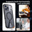 For iPhone 18 Pro / 17 Pro Magnetic Case Kickstand Grid Texture TPU PC Phone Back Cover - Black - 6
