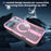 For iPhone 18 Pro Max / 17 Pro Max Magnetic Case Kickstand Grid Texture TPU PC Phone Back Cover - Pink - 7