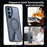 For Samsung Galaxy S25 Magnetic Case Kickstand Grid Texture TPU PC Phone Back Cover - Blue - 6
