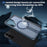 For Samsung Galaxy S25 Magnetic Case Kickstand Grid Texture TPU PC Phone Back Cover - Blue - 7