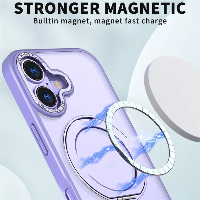 For iPhone 17 Case Compatible with MagSafe TPU + Acrylic Kickstand Phone Cover - Light Purple - 2