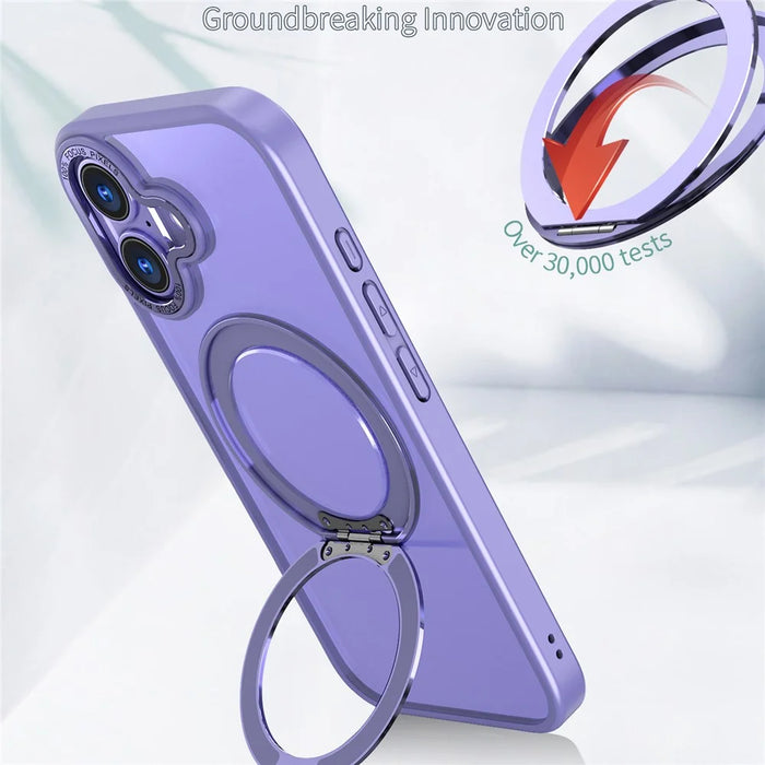 For iPhone 17 Case Compatible with MagSafe TPU + Acrylic Kickstand Phone Cover - Light Purple - 6