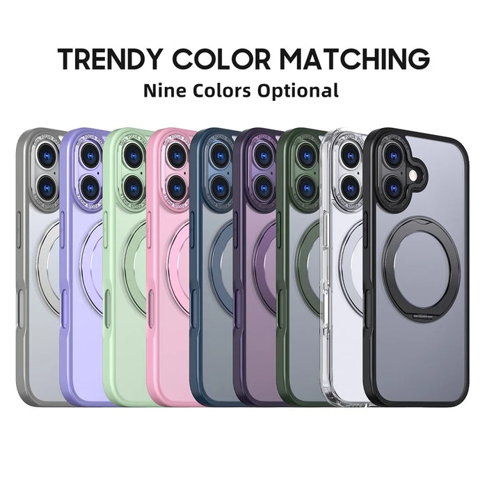 For iPhone 17 Case Compatible with MagSafe TPU + Acrylic Kickstand Phone Cover - Light Purple - 7