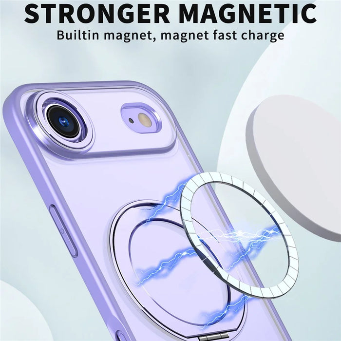 For iPhone Air Case Compatible with MagSafe TPU + Acrylic Kickstand Phone Cover - Light Purple - 2