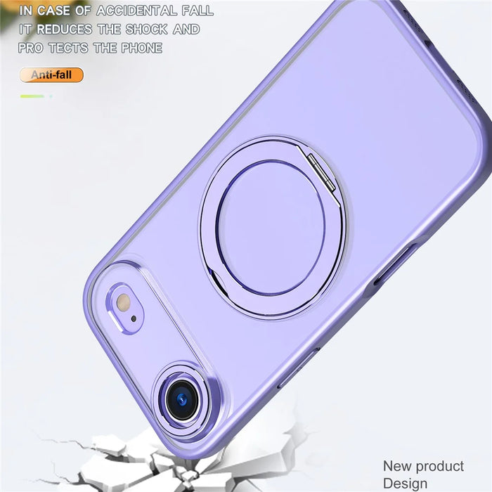 For iPhone Air Case Compatible with MagSafe TPU + Acrylic Kickstand Phone Cover - Light Purple - 3