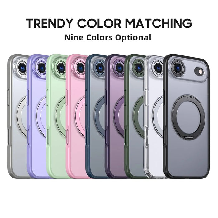 For iPhone Air Case Compatible with MagSafe TPU + Acrylic Kickstand Phone Cover - Light Purple - 7