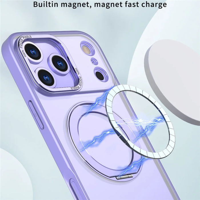 For iPhone 18 Pro Max / 17 Pro Max Case Compatible with MagSafe TPU + Acrylic Kickstand Phone Cover - Light Purple - 2