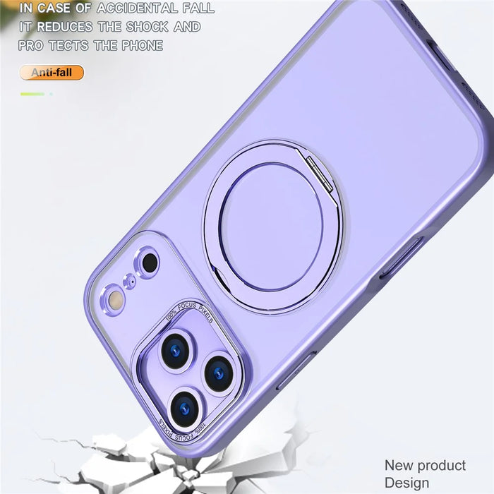 For iPhone 18 Pro Max / 17 Pro Max Case Compatible with MagSafe TPU + Acrylic Kickstand Phone Cover - Light Purple - 3