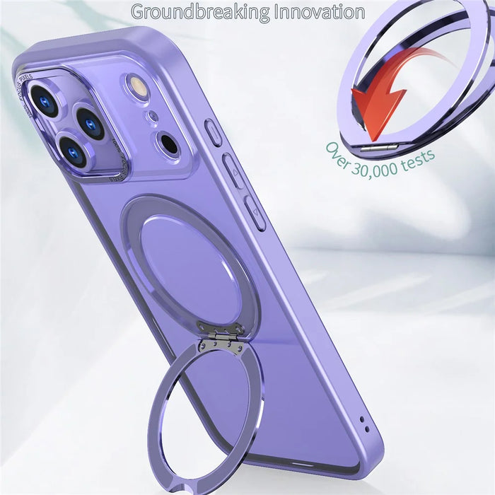 For iPhone 18 Pro Max / 17 Pro Max Case Compatible with MagSafe TPU + Acrylic Kickstand Phone Cover - Light Purple - 6