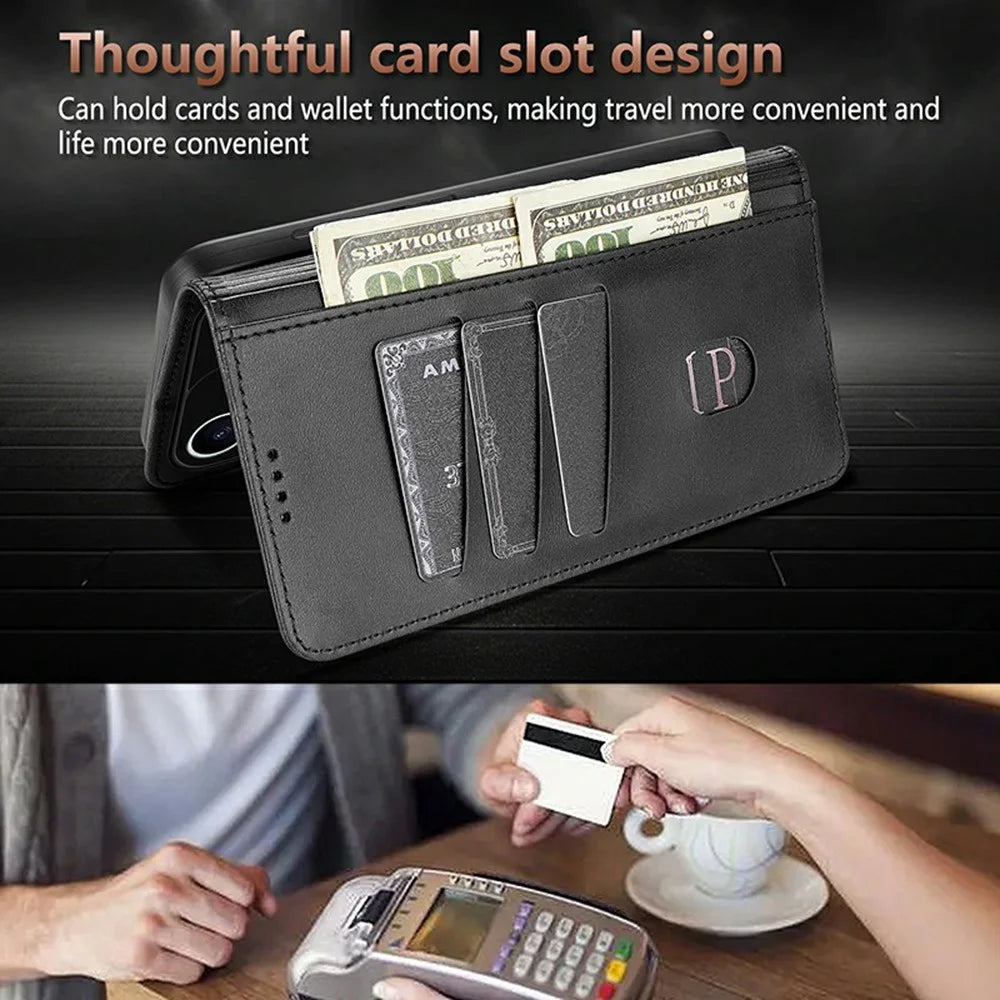 AZNS For iPhone 18 Pro / 17 Pro Case PU Leather Wallet Phone Cover - Brown - 5