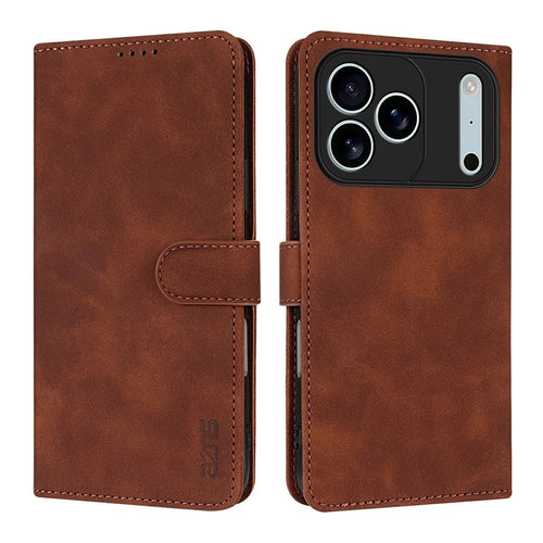 AZNS For iPhone 18 Pro Max / 17 Pro Max Case PU Leather Wallet Phone Cover - Brown - 1