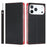 For iPhone 18 Pro Max / 17 Pro Max Wallet Case Genuine Cow Leather Phone Cover Litchi Texture - Black - 1