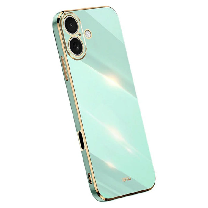 XINLI For iPhone 17 Case TPU Phone Cover with Electroplating Frame - Cyan - 1