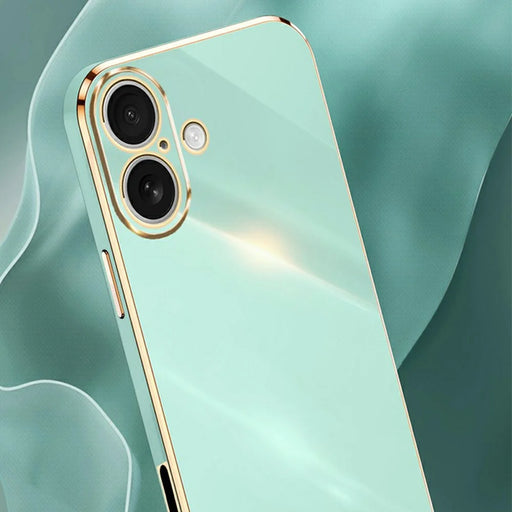 XINLI For iPhone 17 Case TPU Phone Cover with Electroplating Frame - Cyan - 2