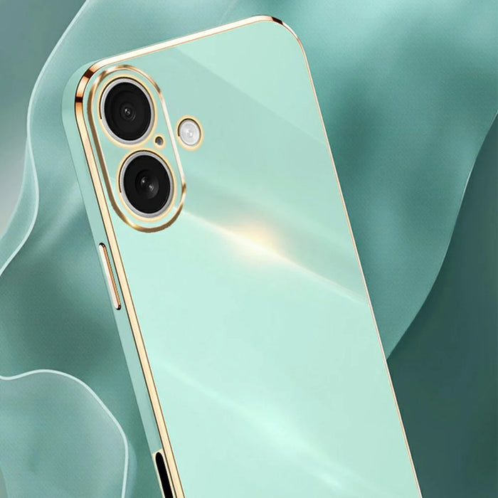 XINLI For iPhone 17 Case TPU Phone Cover with Electroplating Frame - Cyan - 2