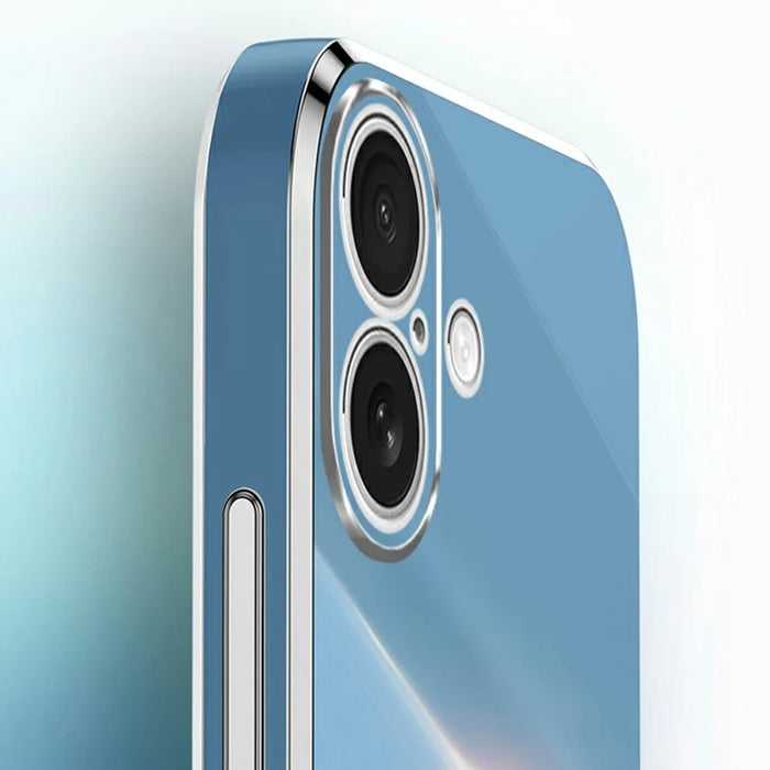 XINLI For iPhone 17 Case TPU Phone Cover with Electroplating Frame - Cyan - 5