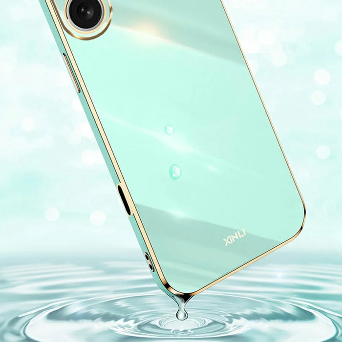 XINLI For iPhone 17 Case TPU Phone Cover with Electroplating Frame - Cyan - 6