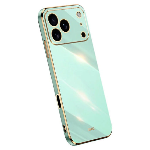 XINLI For iPhone 17 Pro Case TPU Phone Cover with Electroplating Frame - Cyan - 1