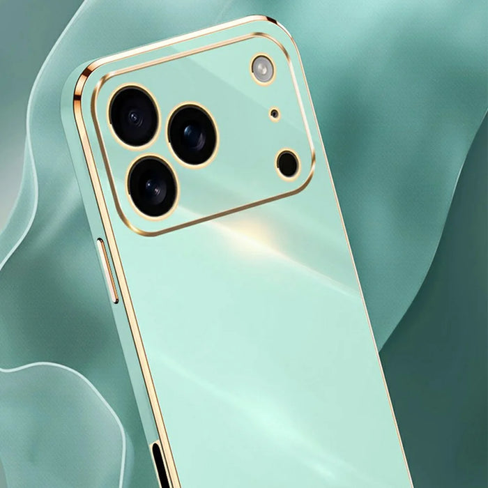 XINLI For iPhone 17 Pro Case TPU Phone Cover with Electroplating Frame - Cyan - 2