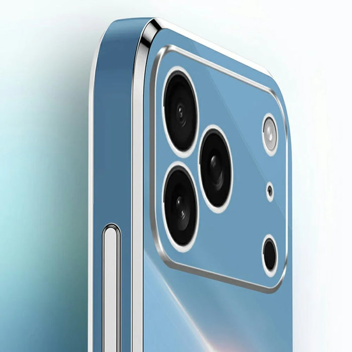 XINLI For iPhone 17 Pro Case TPU Phone Cover with Electroplating Frame - Cyan - 5