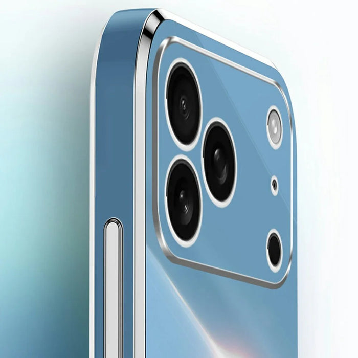 XINLI For iPhone 17 Pro Max Case Ring Kickstand Electroplating TPU Phone Cover - Cyan - 3