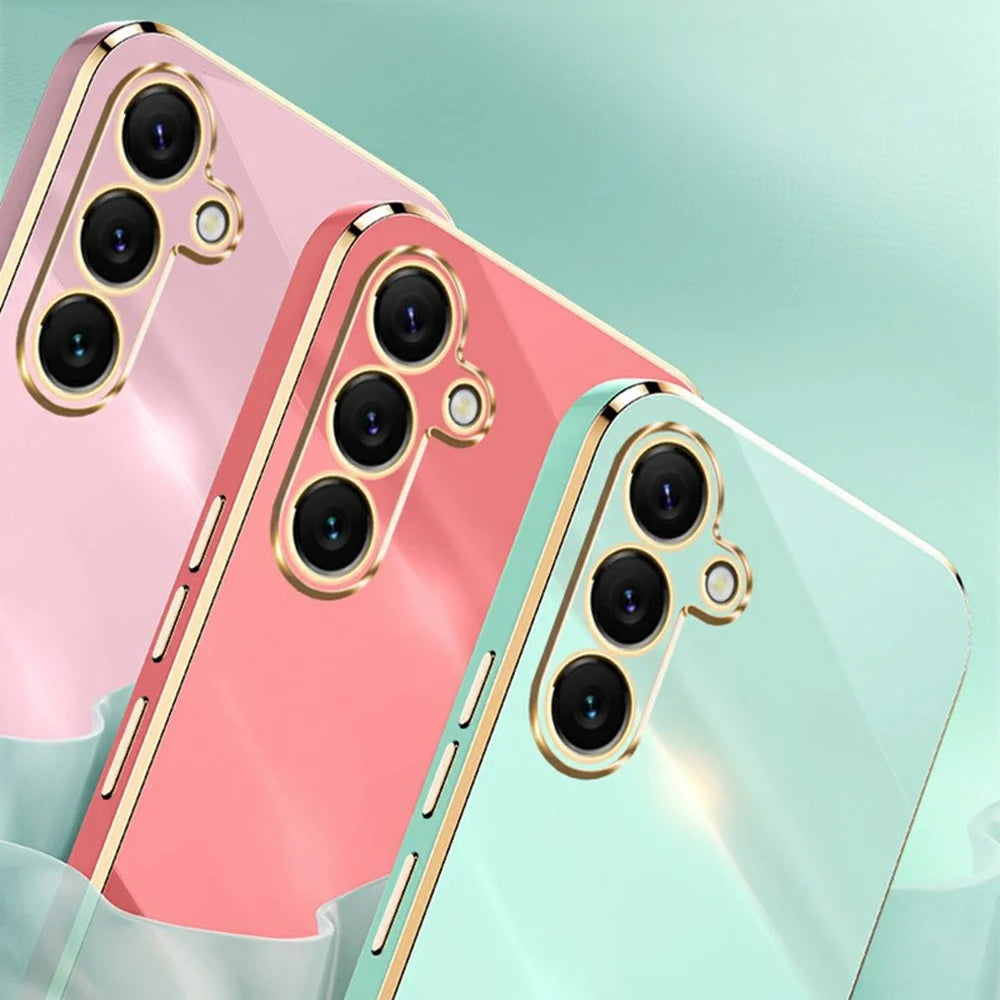 XINLI For Samsung Galaxy S25 FE Case Ring Kickstand Electroplating TPU Phone Cover - Cyan - 6