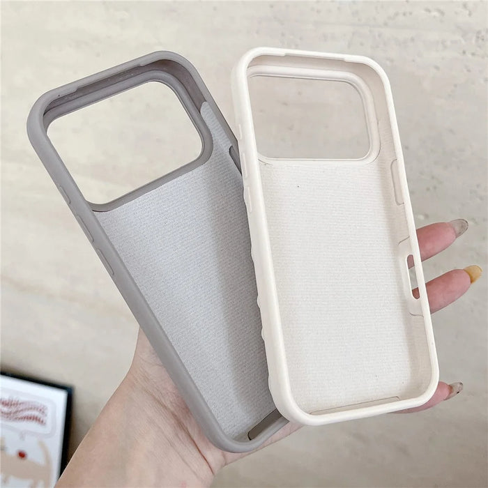For iPhone 17 Pro Max Case Suction Cup Silicone Phone Cover with Fabric Lining - Light Purple - 3