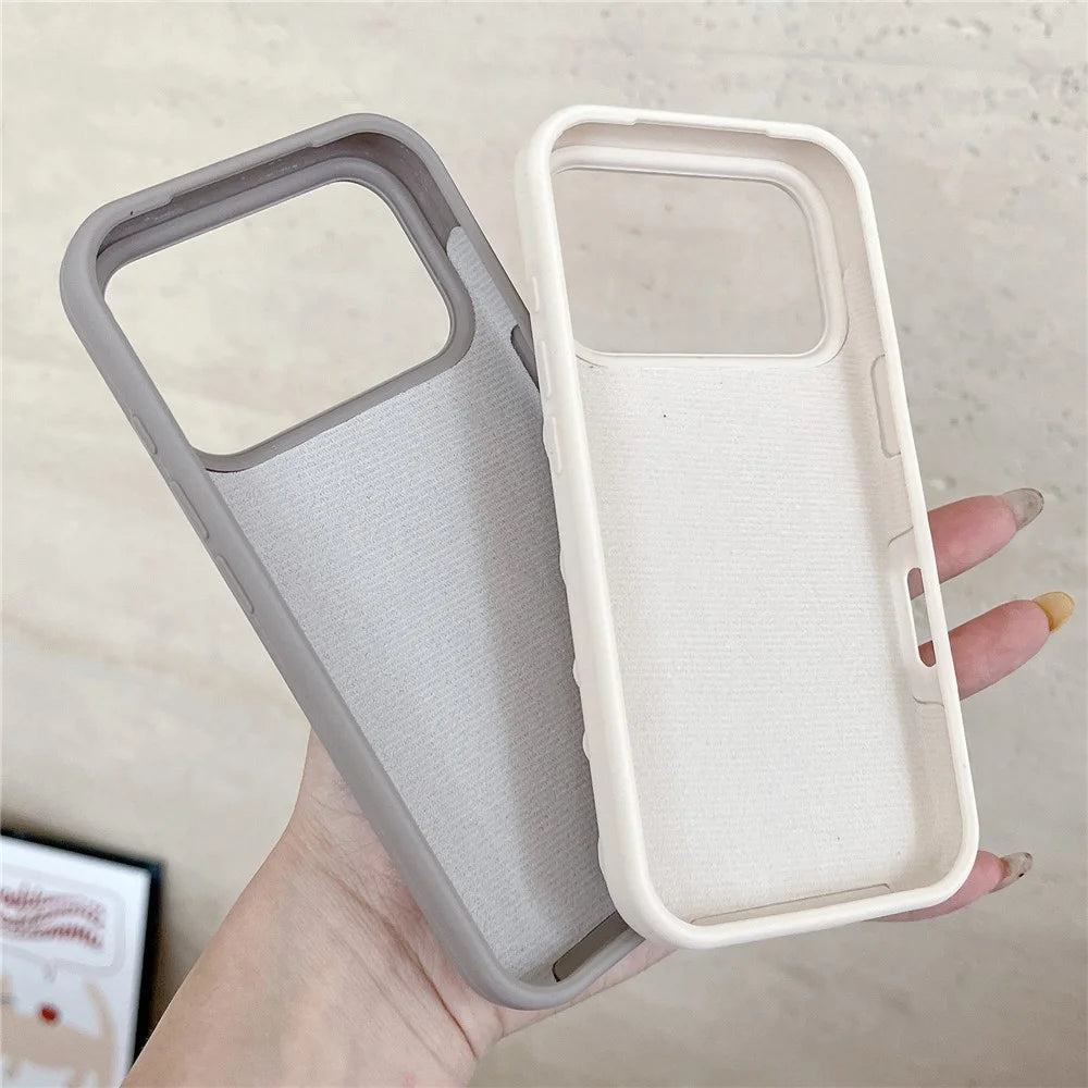 For iPhone 17 Pro Case Suction Cup Silicone Phone Cover with Fabric Lining - Light Purple - 3
