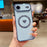For iPhone Air Magnetic Case Electroplating Soft TPU Cover with Cute Love Heart - Blue - 1