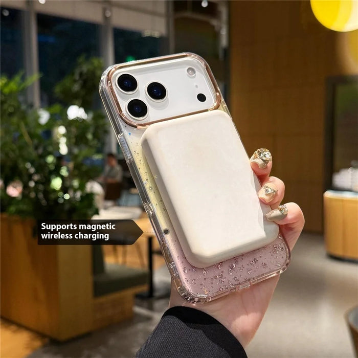 For iPhone 17 Pro Max Case Compatible with MagSafe IMD Bling Glitter PC + TPU Back Cover - Pink - 3