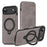For iPhone Air Case Compatible with MagSafe RFID Blocking Leather Wallet Cover with Rotating Ring Kickstand - Grey - 1