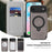 For iPhone Air Case Compatible with MagSafe RFID Blocking Leather Wallet Cover with Rotating Ring Kickstand - Grey - 4