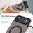 For iPhone Air Case Compatible with MagSafe RFID Blocking Leather Wallet Cover with Rotating Ring Kickstand - Grey - 6
