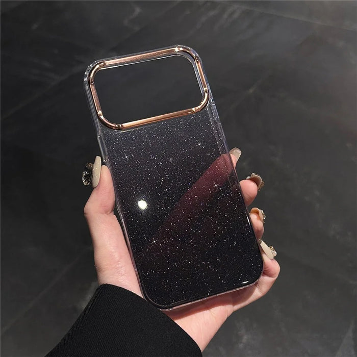 For iPhone 17 Pro Case IMD Gradient Glitter PC + TPU Protective Phone Cover - Black - 2