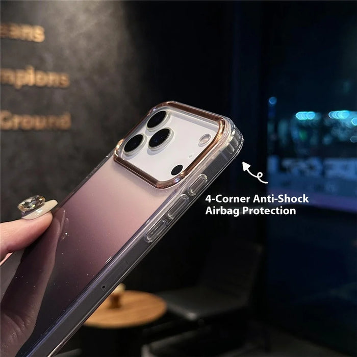 For iPhone 17 Pro Case IMD Gradient Glitter PC + TPU Protective Phone Cover - Black - 7