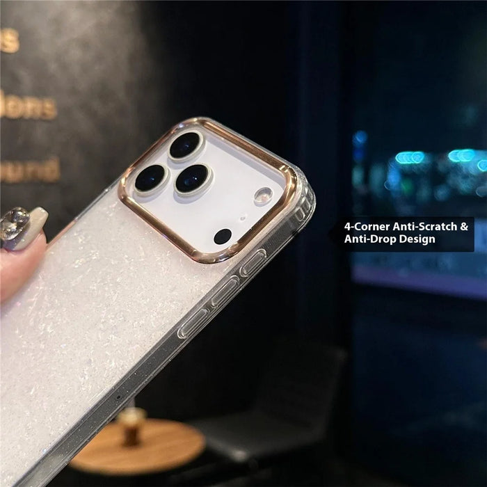 For iPhone 17 Pro Case IMD Shell Pattern PC + TPU Phone Cover - Transparent White - 4