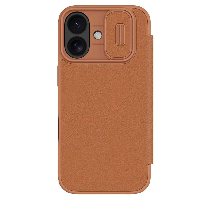 NILLKIN Qin Pro Series for iPhone 17 Case with Card Slots Leather Phone Cover - Brown - 1