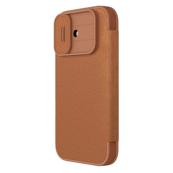 NILLKIN Qin Pro Series for iPhone 17 Case with Card Slots Leather Phone Cover - Brown - 2