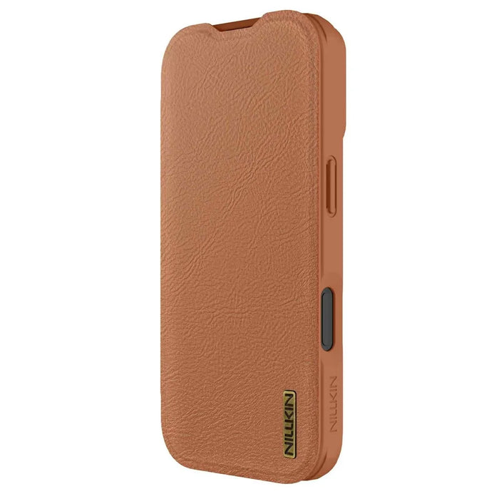 NILLKIN Qin Pro Series for iPhone 17 Case with Card Slots Leather Phone Cover - Brown - 3