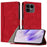 For Fairphone 6 Leather Case Triangle Patchwork Wallet Stand Shockproof Phone Cover - Red - 1