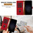 For Fairphone 6 Leather Case Triangle Patchwork Wallet Stand Shockproof Phone Cover - Red - 4