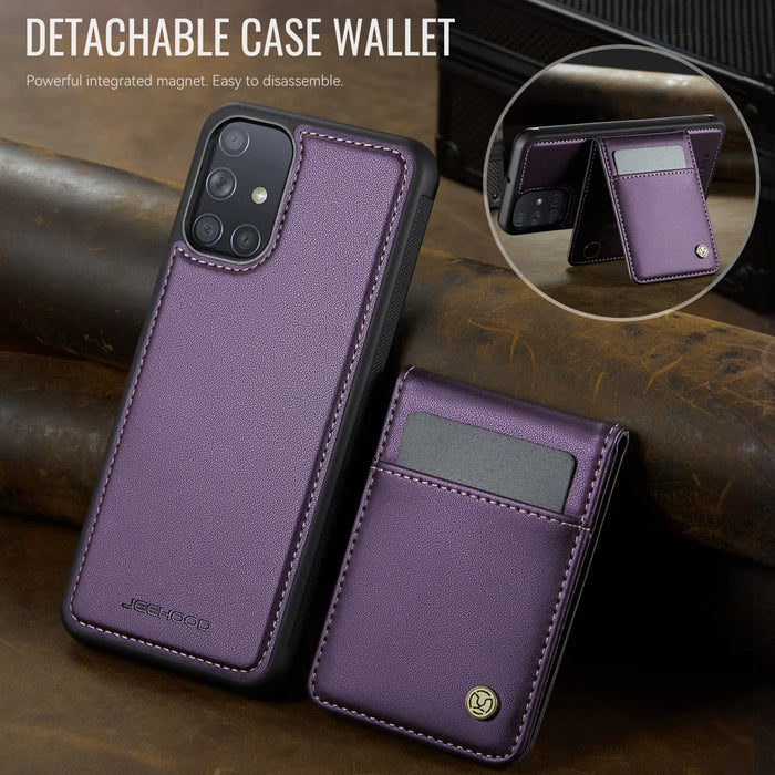 JEEHOOD For Samsung Galaxy A51 4G SM-A515 Leather Back Cover Magnetic Case  J06 Phone Case with Card Bag RFID Blocking - Purple - 4