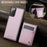 JEEHOOD For Samsung Galaxy Note20 Leather Back Cover Magnetic Case  J06 Phone Case with Card Bag RFID Blocking - Pink - 4