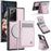 JEEHOOD For Samsung Galaxy Note20 Ultra Leather Back Cover Magnetic Case  J06 Phone Case with Card Bag RFID Blocking - Pink - 1