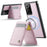 JEEHOOD For Samsung Galaxy Note20 Ultra Leather Back Cover Magnetic Case  J06 Phone Case with Card Bag RFID Blocking - Pink - 2