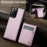 JEEHOOD For Samsung Galaxy Note20 Ultra Leather Back Cover Magnetic Case  J06 Phone Case with Card Bag RFID Blocking - Pink - 4
